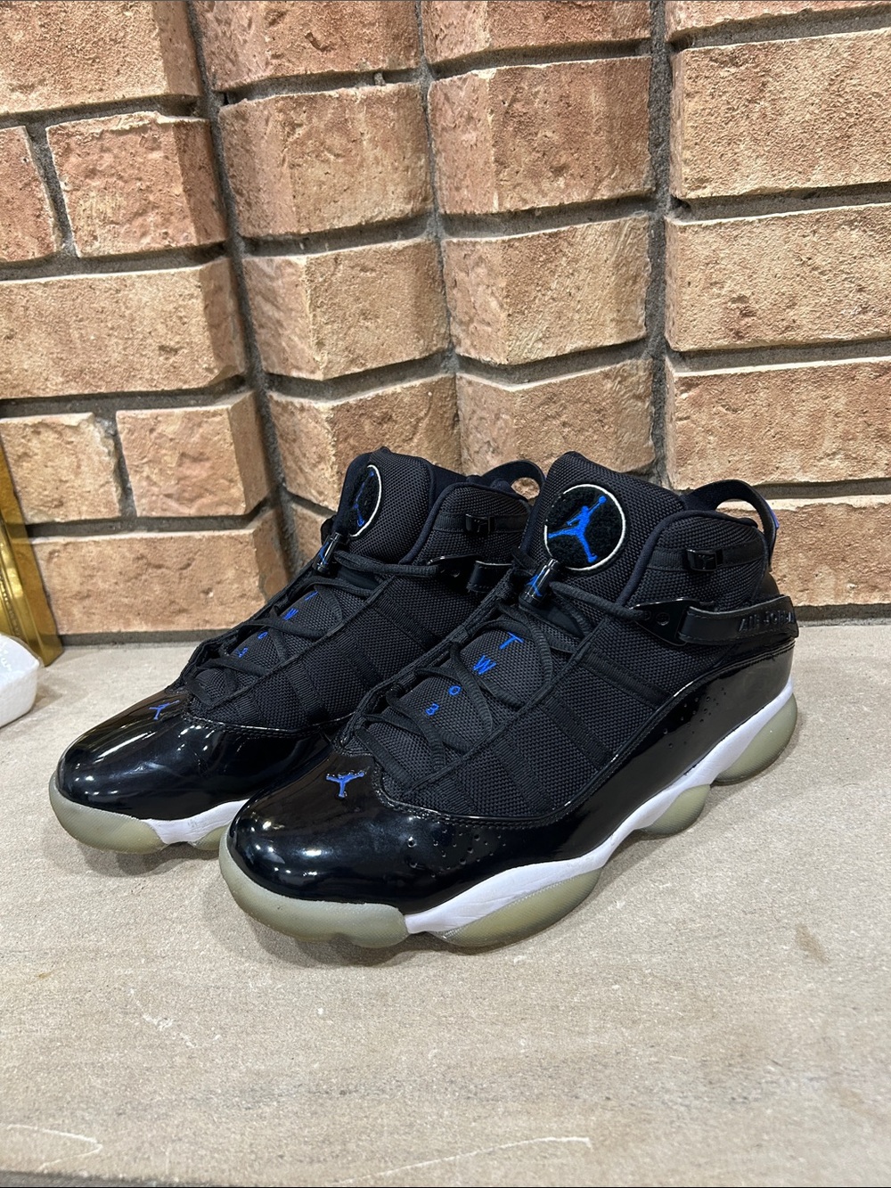 Nike Air Jordan 6 Rings Space Jam Black Blu Hyper Royal White 322992-016 Size 11